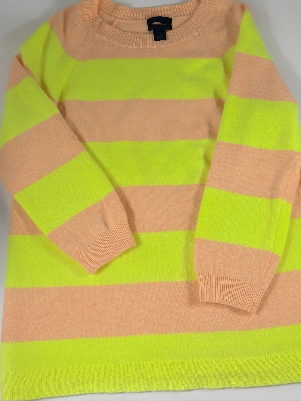 🍋 J.Crew Collection Small 100% Italian Cashmere Peach Citron Sweater